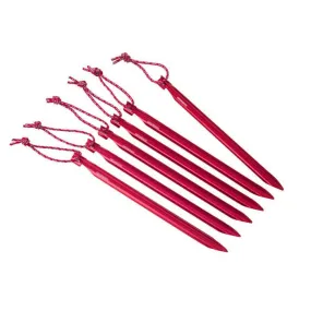 6 Piquets de tente Groundhog - Rouge