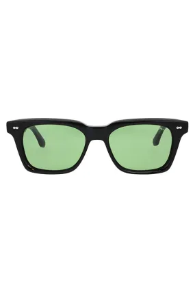 Lunettes de soleil style 70's noir brillant