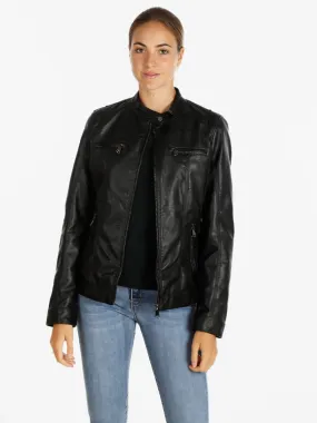 Solada Veste femme grandes tailles en simili cuir
